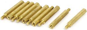 M3 x 30mm+6mm Male to Female Thread Brass Hex Hexagonal Standoff Spacers 10PCS