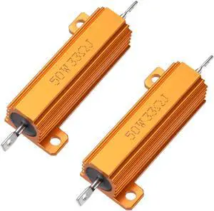 25W 30 Ohm Aluminium Housing Chassis Mount Wirewound Power Resistors Gold 1pcs