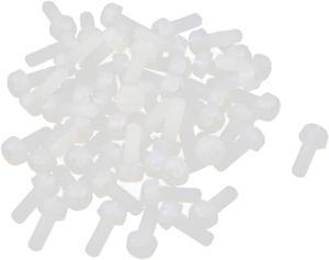 M3 x 8mm Nylon Phillips Cross Pan Head Machine Screws White 50 PCS