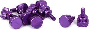 Computer PC Case Shoulder Type Knurled Thumb Screw Purple M4x10mm 10pcs