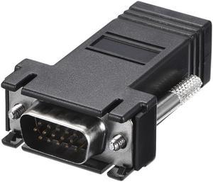 RJ45 to VGA Extender Adapter RJ45 Female Enternet to DB15 Male Port for Multimedia Video Black Pack of 5