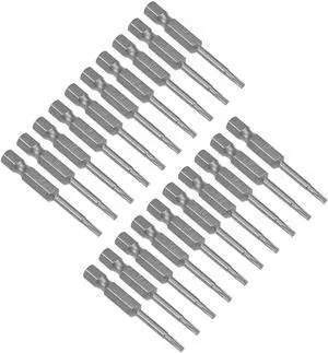 20pcs 50mm Long 1/4" Hex Shank T8 Magnetic Torx Head Screwdriver Bits S2 High Alloy Steel