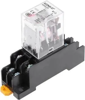 HH52P AC 24V Coil DPDT 8 Pins Electromagnetic Power Relay Red LED with Scoket