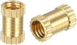 Knurled Threaded Insert, M4 x 8mm (L) x 5mm (OD) Female Thread Brass Embedment Nuts, Pack of 200