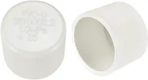 25mm PVC Pipe Cap Fitting, Slip Socket External End Caps 5 Pcs