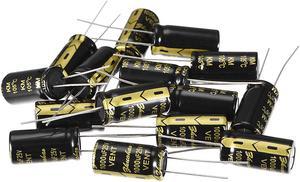 Aluminum Radial Electrolytic Capacitor 1000uF 25V Life 10 x 20 mm Black 15pcs