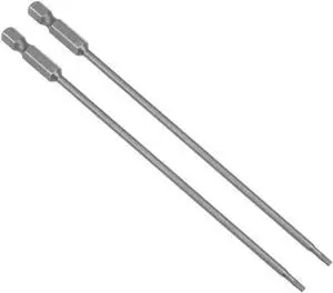 2Pcs 1/4" Hex Shank 150mm Length Magnetic Torx Security Head T8 Screwdriver Bits S2 Alloy Steel
