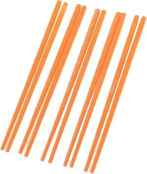 Unique Bargains 5 Pairs Tableware 8.7" Long Orange Plastic Chinese Chopsticks