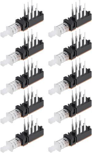 Push Button Switch DPDT 6 Pin 1 Position Self-Locking 10pcs