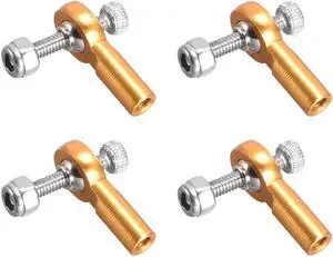 4 PCS M2/2mm 15mm Linkage Rod End Tie Rod End Ball Head Joint Adapter Gold Tone for RC Car Crawler Boat