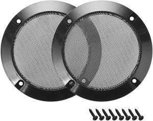 2pcs 4" Speaker Grill Mesh Decorative Circle Woofer Guard Protector Cover Audio Parts Black