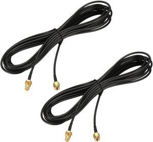 Antenna Extension Cable RP-SMA Male to RP-SMA Female Low Loss RG174 25 ft 2pcs