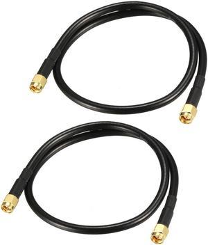 Antenna Extension Cable SMA Male to SMA Male Coaxial Cable RG58 50 Ohm 2 ft 2pcs