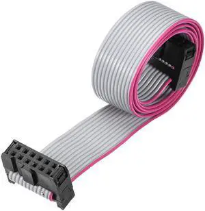 IDC Wire Flat Ribbon Cable FC/FC Connector A-type 12Pins 2.54mm Pitch 50cm Length Gray
