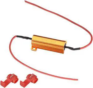 2pcs 50W 10 ohm Load Resistor Fix LED Bulb Fast Hyper Flash, Blink Error Code, Warning Cancellor for LED Turn Signal Lights or LED License Plate Light