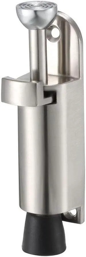 Kickdown Door Stopper Spring Loaded Foot Pedal Door Stops Holder 112mmL Silver Tone