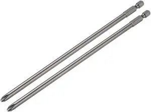 1/4-Inch Hex Shank 200mm Length Phillips Cross 6PH2 Magnetic Screw Driver S2 Screwdriver Bits 2pcs