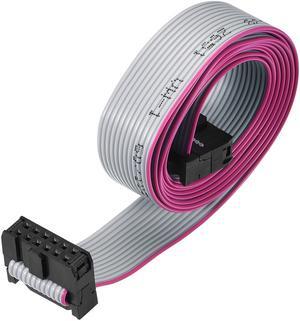 IDC Wire Flat Ribbon Cable FC/FC Connector A-type 12 Pins 2.54mm Pitch 1m Length Gray