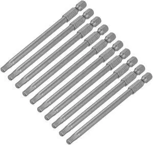1/4-Inch Hex Shank 100mm Length Hex Head H4 Magnetic Screw Driver S2 Screwdriver Bits 10pcs