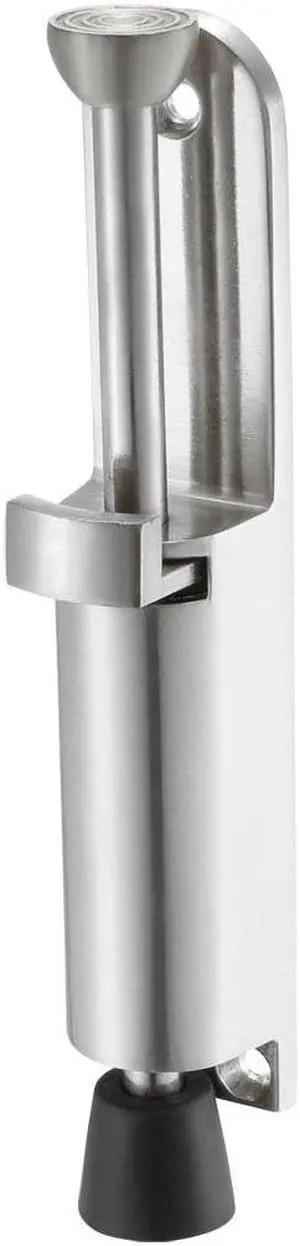 Kickdown Door Stopper Spring Loaded Foot Pedal Door Stops Holder Silver Tone