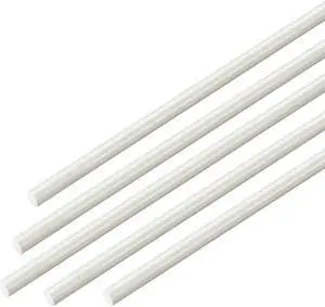 FRP Fiberglass Round Rod 1/8 inch Dia 20 inch Length White Engineering Round Bar Rod 5pcs