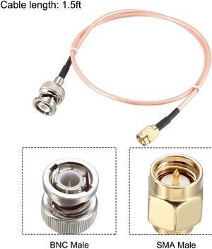 RG316 Coaxial Cable with BNC Male to SMA Male Connectors 50 Ohm 1.5 ft