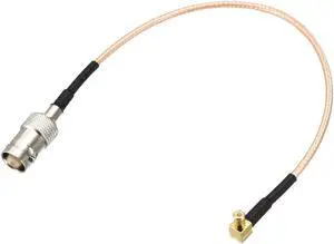 BNC Female to MCX Male Right Angle RG316 Low Loss RF Coax Cable 0.66-feet Long