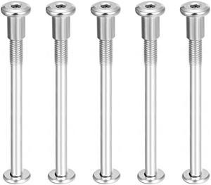 Hex Socket Screw Post Binding Screws Leather Fastener, M6x85mm, Stainless Steel, 5 Sets