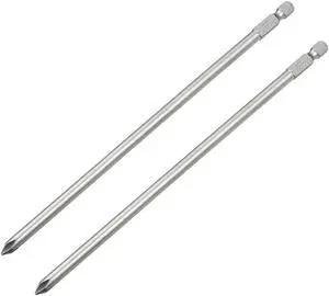 2pcs 1/4-Inch Hex Shank 200mm Length Phillips 6PH1 Magnetic Screw Driver S2 Screwdriver Bits