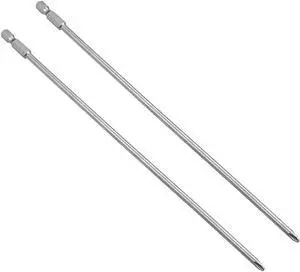2pcs 1/4-Inch Hex Shank 250mm Length Phillips 5PH2 Magnetic Screw Driver S2 Screwdriver Bits