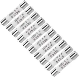 Automotive Cartridge Fuses 5A 250V 5x25mm Fast Blow Replacement for Car Stereo Audio Alarm Amplifier Ceramic 10pcs