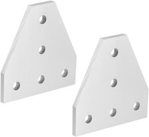 T Shape Outside Joining Plate, 60mm x 60mm x 4mm with 5-Hole Joint Bracket for 2020 Aluminum Profile, 2 Pcs (Silver)