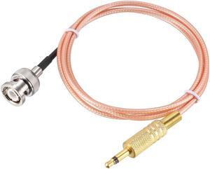 BNC Male to 3.5mm (1/8") Mono TS Male Coaxial Power Audio Cable 50 ohm 3 ft