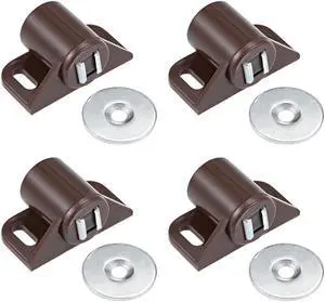 Magnetic Catches Catch, Cabinet & Door Magnet Latch Catch Cabinet Hardware Fittings for Cupboards, Drawers, Closet Brown 4pcs