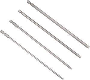 Hex Bits Set 4pcs 1/4 Inch Hex Shank H3 H4 H5 H6 Magnetic Hexagon Screwdriver Bit Set 200mm Length S2 Screw Driver Kit Tools