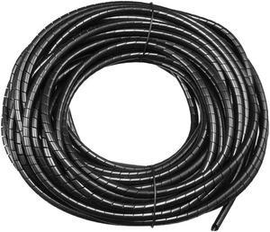 3mm Flexible Spiral Tube Cable Wire Wrap Manage Cord 19M Length Black