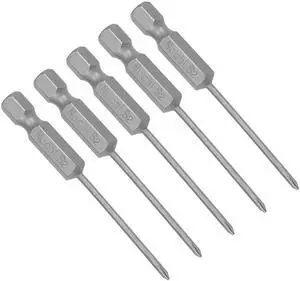 Phillips Bits 1/4-Inch Hex Shank 65mm Length Cross 2PH0 Magnetic Screw Driver S2 Screwdriver Bit 5Pcs
