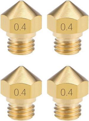 0.4mm 3D Printer Nozzle Head M7 Thread Replacement for MK10 1.75mm Extruder Print, Brass 4pcs