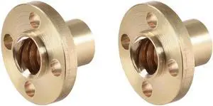 Lead 8mm Pitch 2mm Flange Trapezoidal T8 Screw Brass Nut for 3D Printer 2pcs