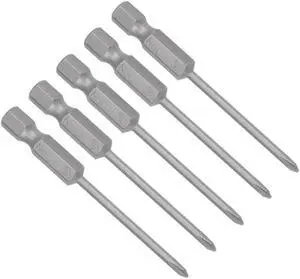 Phillips Bits 1/4-Inch Hex Shank 65mm Length Cross 2.5PH0 Magnetic Screw Driver S2 Screwdriver Bit 5Pcs