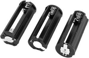 3 Pcs 3 x 1.5V AAA Round Shape Battery Holder Storage Case Box Black