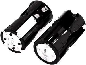 Round Battery Holder Container Case 2Pcs for 4 x AAA Batteries