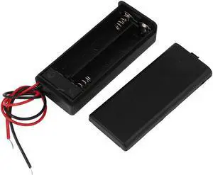 2 x AAA Battery Holder Enclose Case Box Switch Wires 3V Output Black