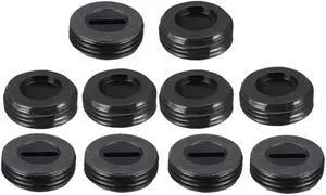 Carbon Brush Holder Caps 14mm O.D. 7mm I.D. 4.7mm Thickness Motor Brush Cover Plastic Fitting Thread Black 10pcs