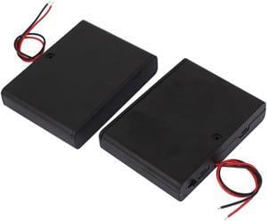 9V 6 x AA Battery Holder On/Off Switch Enclosed Cap Storage Case Wire Lead 2 Pcs