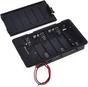15cm Long Leads Battery Holder Box Case for 6x1.5V AA Batteries w Cap