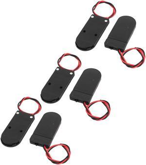 2x3V CR2032 Plastic Housing Coin Cell Button Battery Holder Case w Switch 6pcs