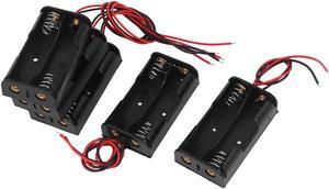 5 Pcs 3V Power Supply 2 X AA Battery Holder Storage Case Box 15cm Wire Lead Connector
