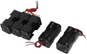 5 Pcs 6V Power Supply 4 x AA Battery Double Sided Box Container Storage Holder Wire Lead