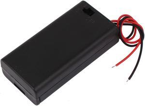 2 Pcs 3V Power Supply 2 x AA Battery Holder Enclosed Case Box Switch 160mm Lead